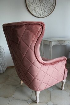 nove xxl chesterfield kreslo / usiak staroruzove -40% - 4