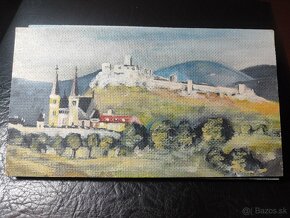 Predám obrazy Spišského hradu na sololite 25x14cm - 4