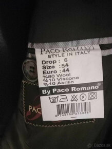 ✅ NOVÝ čierny oblek PACO ROMANO ✅ veľkosť: 54 ✅ - 4