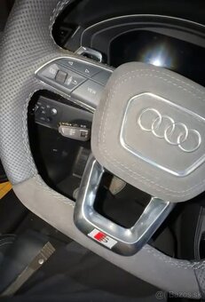 AUDI ŠPORTOVÝ VYHRIEVANÝ - ALKANTARA / KOŽA biela niť - 4