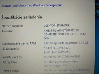 HP Elitebook 745 G4 ,podsvietená kláv. ,8gb ram ,bez baterky - 4