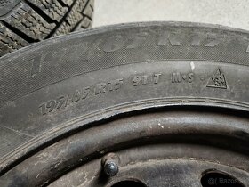 Plechové disky 4x98 + zimné pneu 195/65r15 - 4