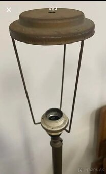 Vintage, stara lampa, mosadz, kov, mramor,  vyska 166 cm - 4