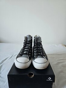 Converse CTAS hi black unisex, kožené, vynikajúci stav - 4