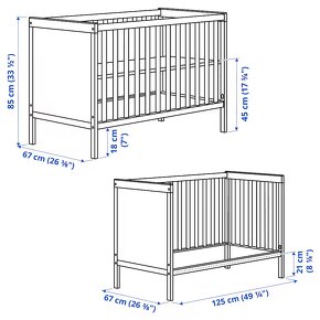 Detská postieľka Ikea + prebaľovací pult s príslušenstvom - 4