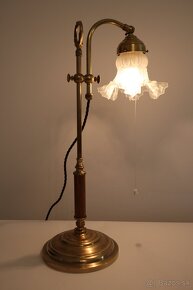 Starožitná stolová lampa mosadzná. - 4