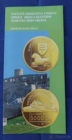 Zlatá pamätná minca, 5000Sk, 1998, Spišský hrad - Top stav - 4