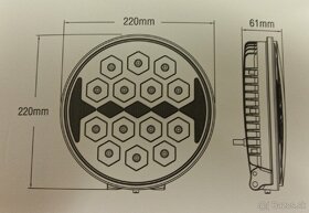 Predám diaľkové LED svetlo 220mm + parkovačķa - 4