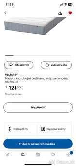 Matrac IKEA Vesteröy 90x200cm výška 20cm -rozbalený Košice - 4