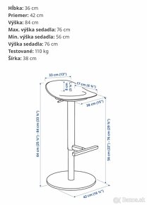 Barová stolička IKEA JANINGE - 4