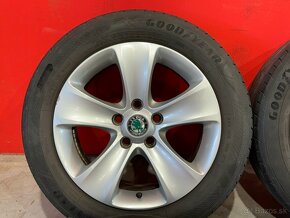 R16 5x112 Original Skoda SuperB 7J ET45  +205/55 letné pneu - 4