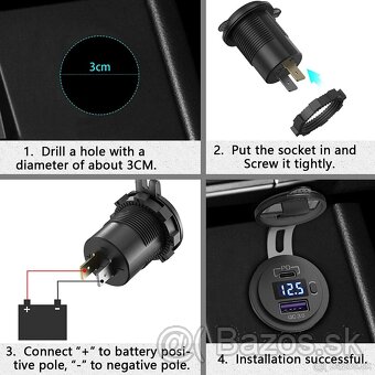 12-24V 48W dualna USB nabijacka do auta s LED (PD3.0&QC3.0) - 4