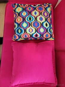Robustný ružový detský gauč, rozkladacia pohovka - 4