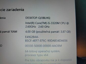 predám Hp elitebook 8470p , Intel i5 , 4gb ram , 120gb ssd - 4