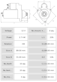 štartér s redukciou Perkins,Case,JCB,Linde,Massey Ferguson - 4