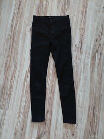 Čierne elastické skinny rifle/nohavice - 4