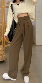 Hnedé nohavice na suchý zips, veľkosť S - 4