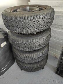 Plechové disky R15 5x112 + zimné pneu 195/65 R15 91T M+S - 4