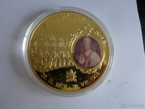 Predám pozlátené cirkevné medaile - plakety - mince - 4
