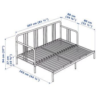 Fyresdal ikea kovova postel - 4