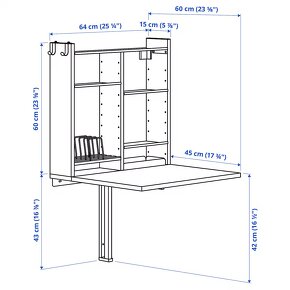 Pracovný kút IKEA – sklápací stôl + kontajner - 4