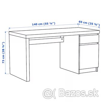 Písací stôl Ikea MALM - čierny - 4