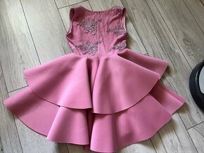 Ružové spoločenské šaty XS S M - 4