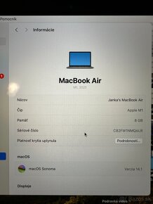 Predám Macbook Air M1 2020 8GB RAM 512GB SSD - 4