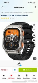 Predám nové smartwatch Kospet Tank M3 ultra silver - 4