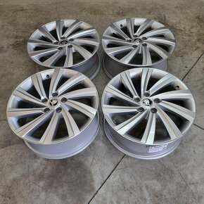 Originál strieborné ŠKODA PERSEUS disky 5x112 R18 ET48 - 4