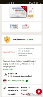 Riadiaca jednotka termostat Evohome Touch Wifi Honeywell - 4