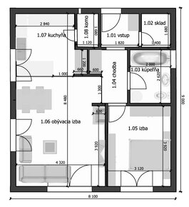 DREVODOM - NÍZKOENERGETICKÝ 2 izbový, 73 m2, okr.Topoľčany - 4