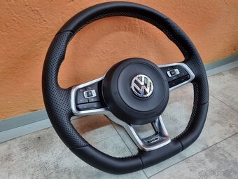 VOLANT VOLKSWAGEN R RLINE kožený BIELE PREŠÍVANIE - 4