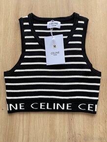 celine top čiernobiely pasikovany S,M - 4