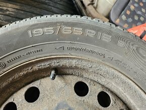 Plechové disky 5x110 + zimné pneu 195/65r15 - 4