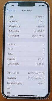 iPhone 14 128 gb fialový 128GB TOP STAV - 4