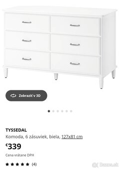 IKEA Tyssedal komoda masív Top stav - 4