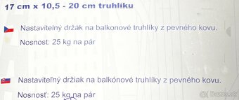 Držiaky biele truhlových balkónových kvetináčov - 4