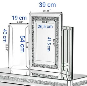 Trojdielne zrkadlo s kryštáľmi a s LED osvetlením - 4