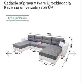 Sedacia súprava v tvare U + stôl - 4