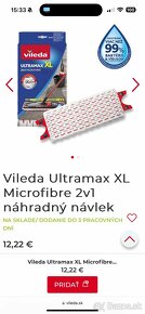 Vileda Ultramax XL Microfibre 2v1 náhradný návlek - 4