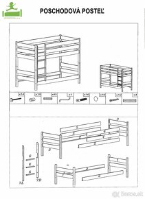 Poschodová posteľ vrátane matracov - 4