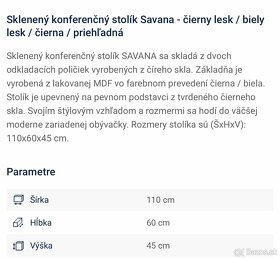 Predám sklenený konferenčný stolík v TOP stave - 4