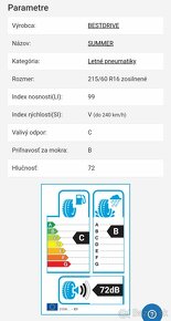 4x letné pneu 215/60 R16 XL BestDrive(Continental brand) - 4