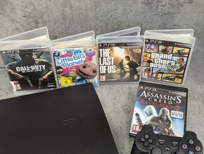 Playstation 3 Slim 1 ovládač, 5 hier (GTA, CoD, Last of Us+) - 4