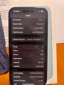 Iphone 16 128GB Teal 23mes zaruka - 4