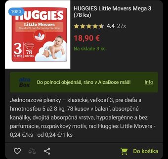 Plienky Huggies Little Movers 4-9 kg - 4