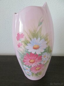 Retro váza ružový porcelán - 4