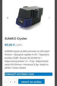 predám Novú originál japonskú MM prenosku Sumiko Oyster - 4