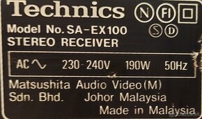 Predám receiver Technics SA-EX100 - 4